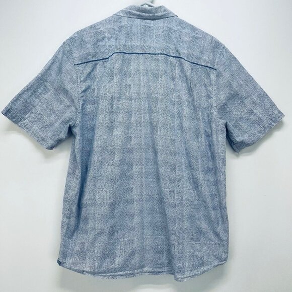 Tommy Bahama Jeans Shirt Size L Men’s Island Grafted Short Sleeve Button Blue - Picture 8 of 8